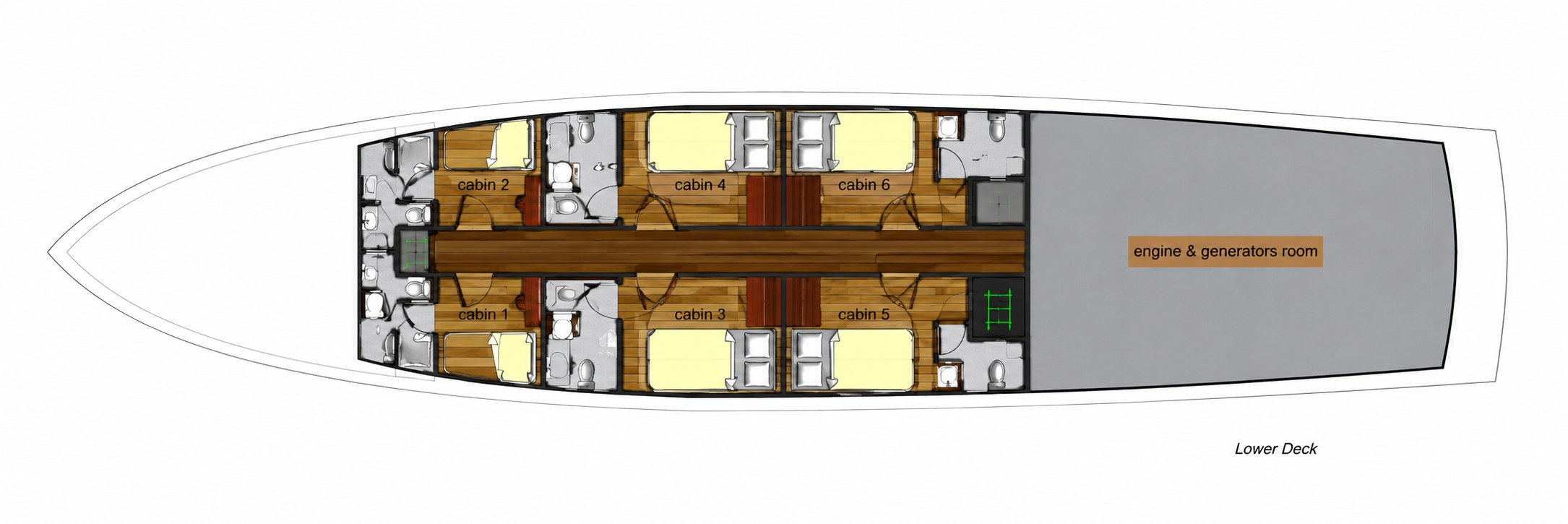 The Seven Seas lower deck plan